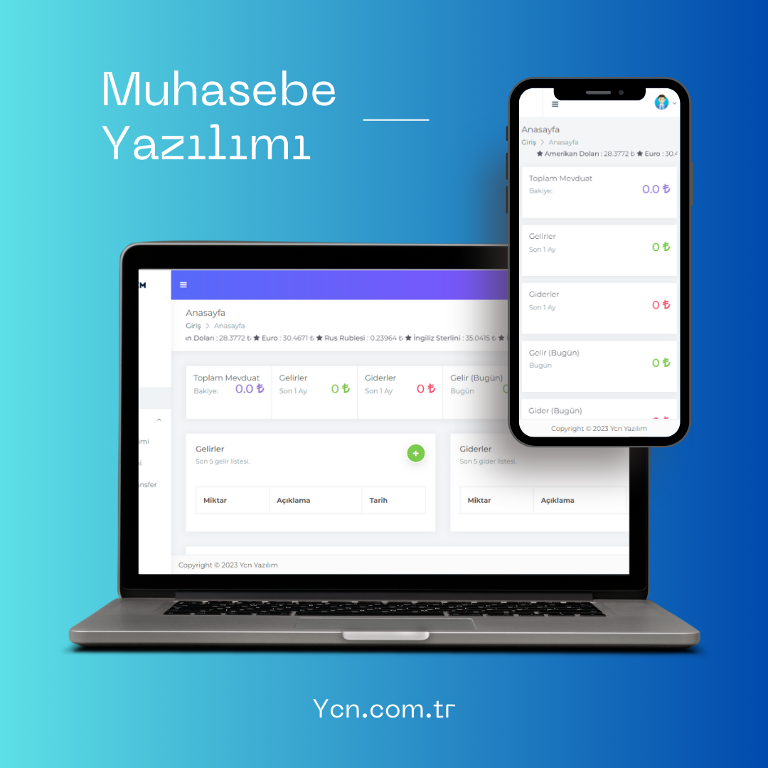 Ycn Yazılım Gelir - Gider Takip Yazılımı